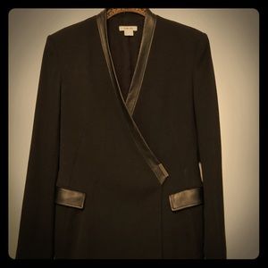 Helmet Lang wrap blazer with leather detail